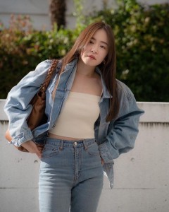 Factory made simple loose short denim casual coat