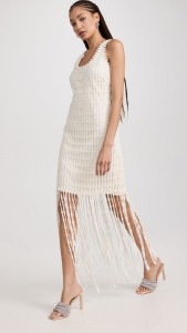 ODM Hollow round neck fringe elegant party dress