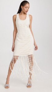 ODM Hollow round neck fringe elegant party dress