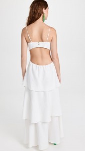 Sexy backless peplum gelaagde halter midi-jurk