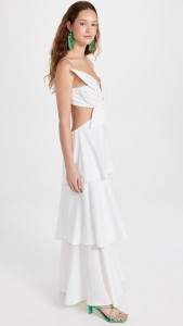 Sexy backless peplum gelaagde halter midi-jurk