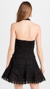 Sexy nga walay bukton nga Hollow Out A-line Lace Mini Dress