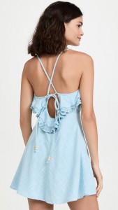 ODM Sexy A-line Ruffles Halter Mini Dress