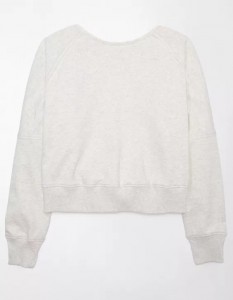 Long-Sleeve Cropped Twist-Back Sweatshirt