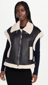 Made in china Lapel color patchwork fur sleeveless motorcycle vest