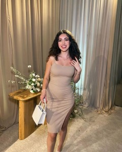 Sexy khaki slit side slip casual bodycon dress