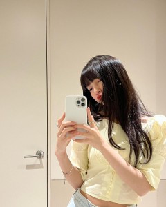 Yellow Crop elegant Bubble sleeve shirt top