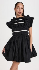 Robe trapèze élégante mini-robe plissée bouffante