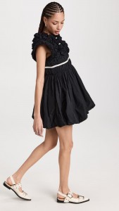 Elegant a-line dress pleated pouffant mini dress