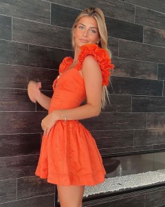 Factory made bodycon ruffle hem sexy mini dress