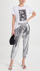 Fashion Casual Sequin High Waist Slim Straight Pant