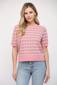 Knit Short Sleeve Sweater