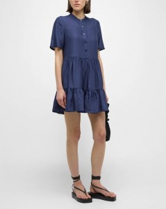 Short-Sleeve Tiered Mini Dress