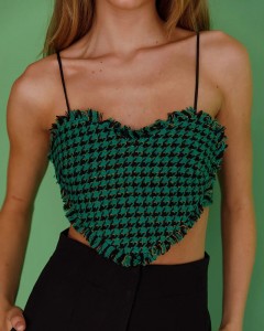 Factory made summer clothing sexy knit crop sparkling tops